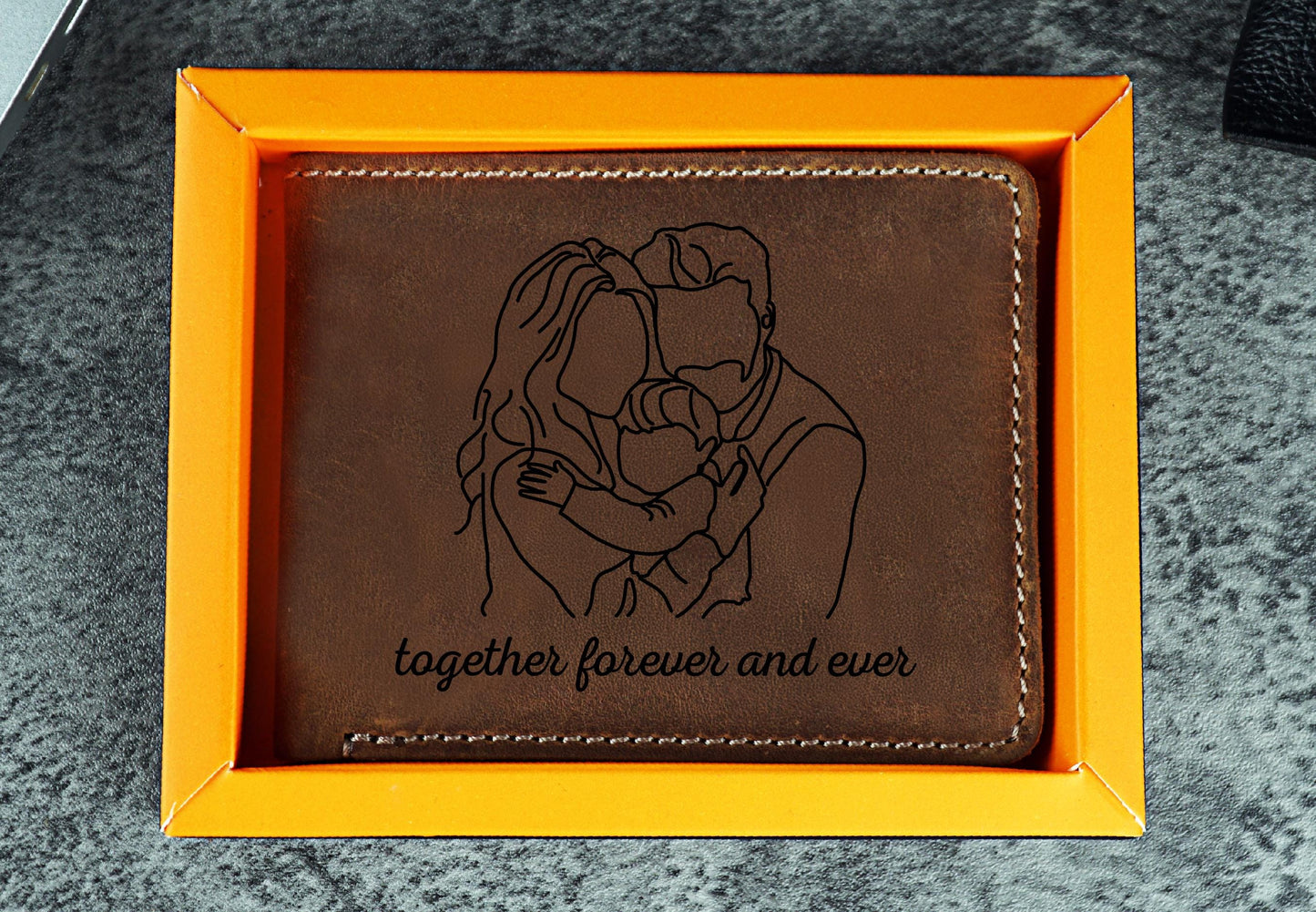 Custom Men's Wallet with Personalized Photo, Memory Gift for Dad, Custom Photo Wallet, Personalized Leather Engraved Gift, Father's Gift