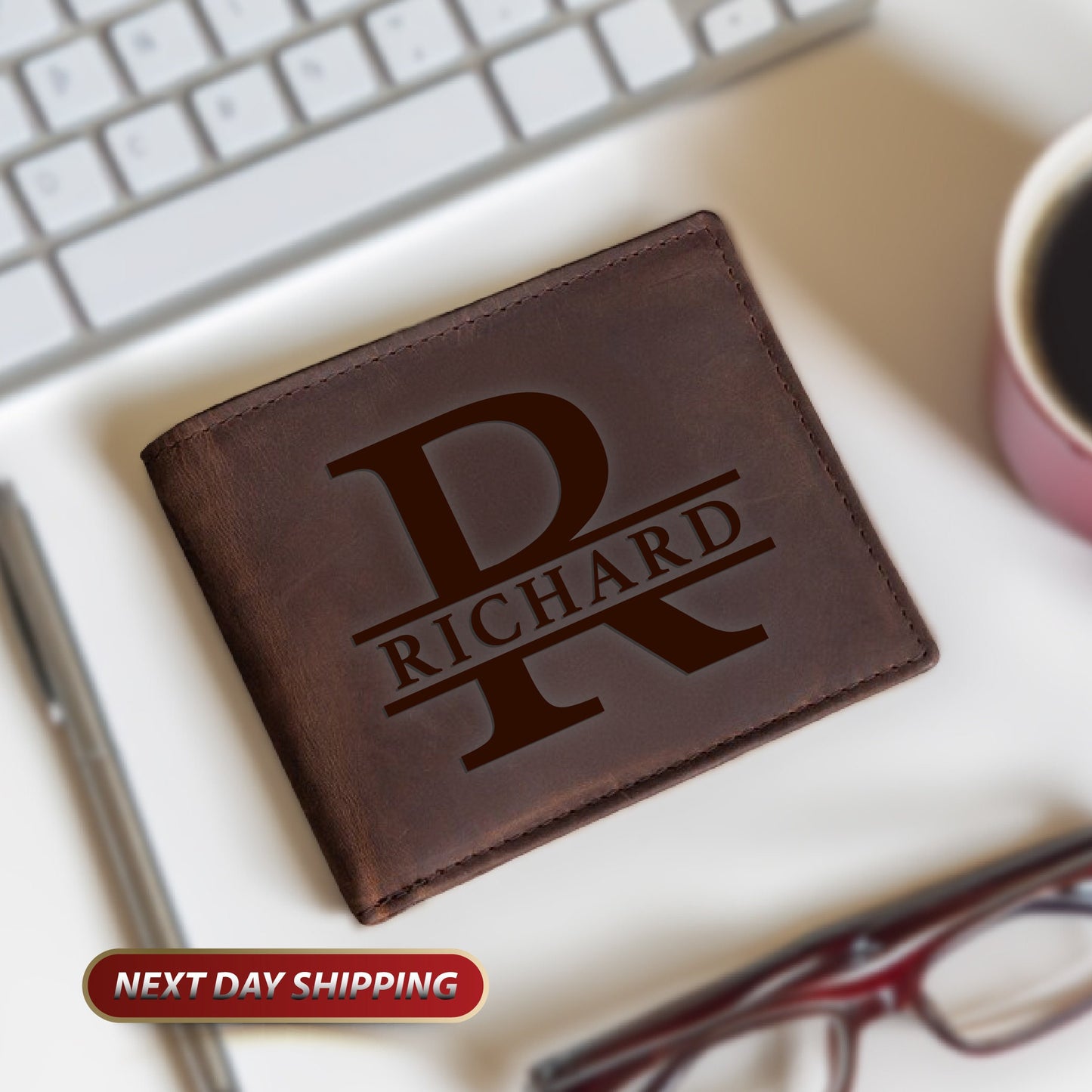 Personalized Gift Wallet for Christmas, Leather Wallet, Custom Wallet, Boyfriend Gift, Anniversary Wallet, Gift for Him, Fathers Day Gift