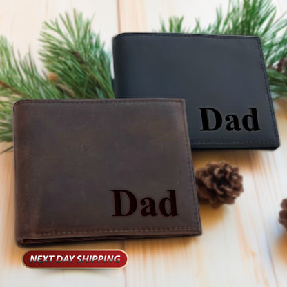 Personalized Gift Wallet for Christmas, Father's Day Gift For Daddy, Boyfriend Gift for Men Wallet, Man Leather Wallet, Groomsmen Wallet