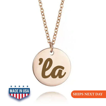Comma-La Kamala Harris Necklace, 2024 President Kamala Harris Necklace, US Elections 2024 Necklace, Gift Initial Disc, Kamala Jewelry