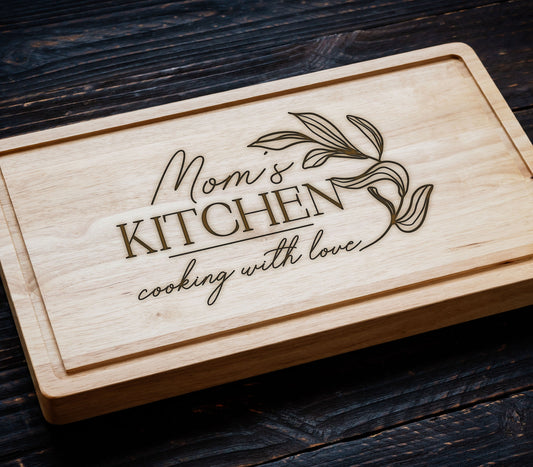Cutting Board for Mom Grandma, Mama's Kitchen Bamboo Cutting Board, Mothers Day Board, Custom Cutting Board, Personalized Gifts for Mom