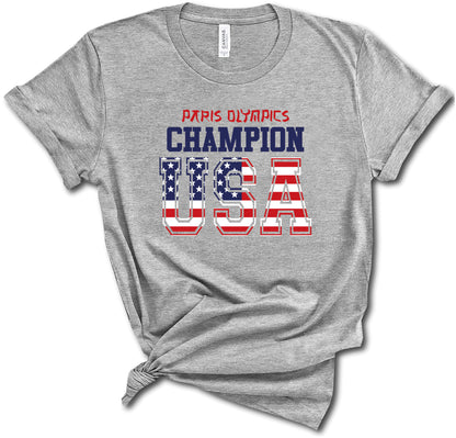 Champion USA T-Shirt, Paris Trip Shirt, Olympic T-Shirt, Sport Tee, Summer Olympics T-Shirt