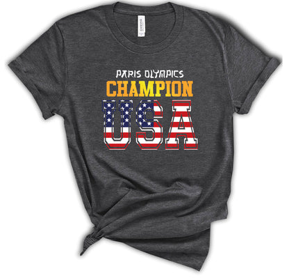 Champion USA T-Shirt, Paris Trip Shirt, Olympic T-Shirt, Sport Tee, Summer Olympics T-Shirt