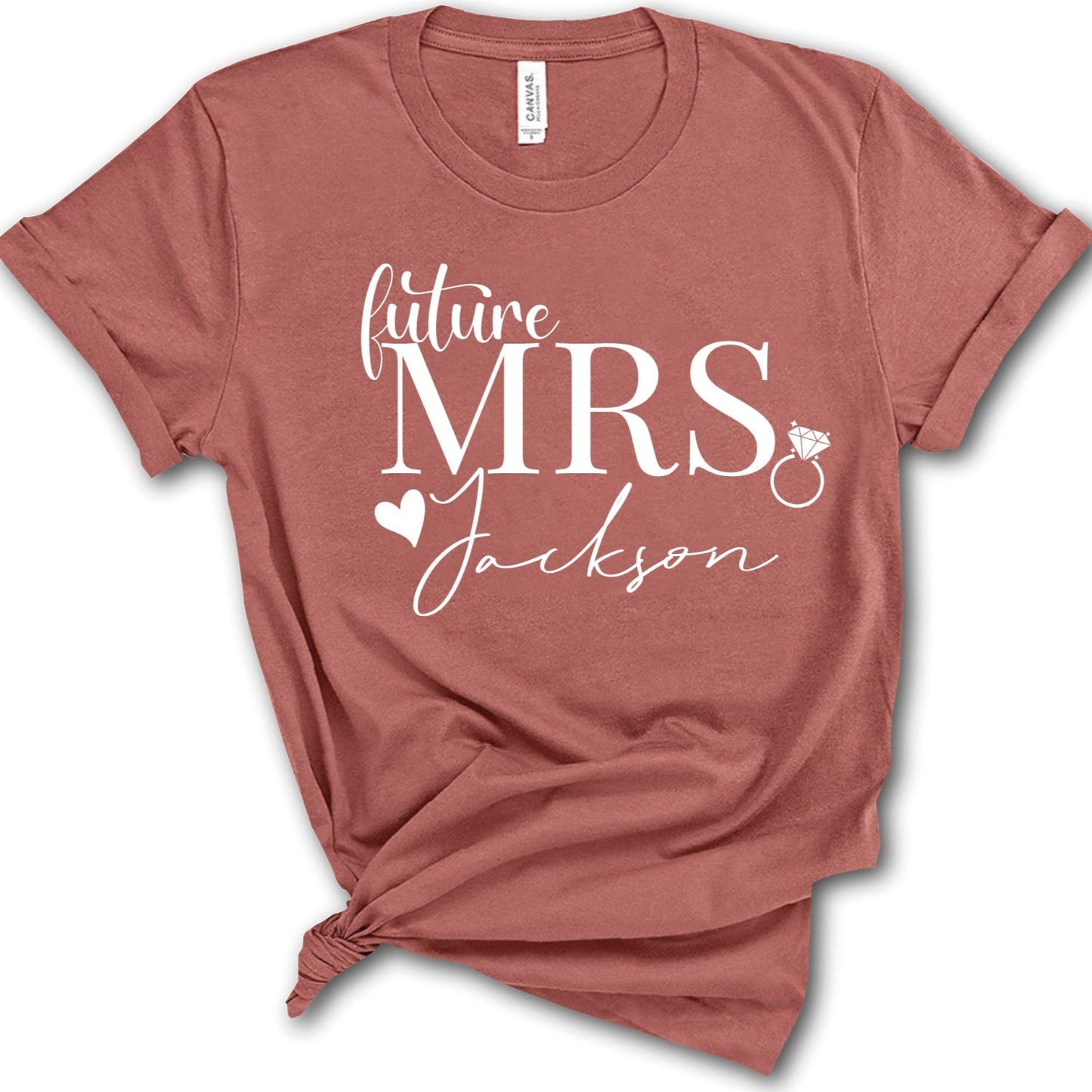 Personalized Mrs Future Shirt, Custom T-Shirt Gift For Fiance Engagement Gift