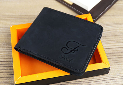 Personalized Gift Men's Wallet for Christmas, Bifold Wallets for Men, Engraved Genuine Leather, Fathers Day Wallet, Anniversary Gift For Him