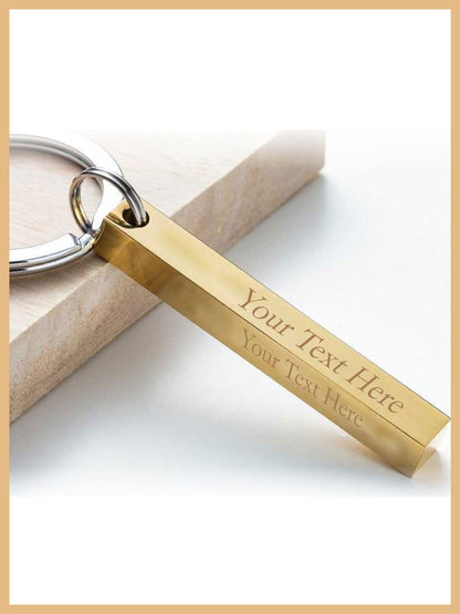 Personalized Bar Keychain, Christmas Gift, Silver Rose Gold Key Chain, Birthday Gift for Mom, Mothers Day Keychain, Keychain Stainless Steel