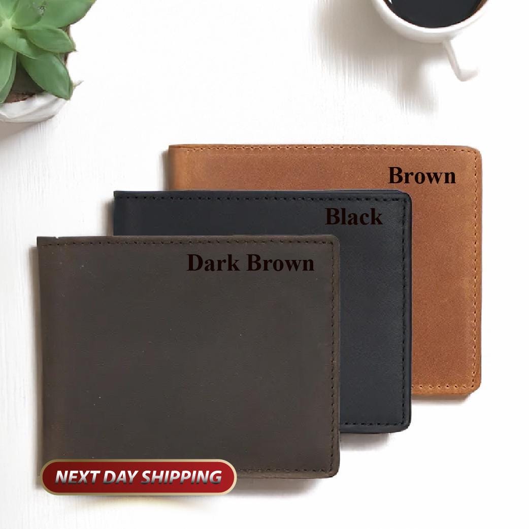 Personalized Gift Wallet for Christmas, Leather Wallet, Custom Wallet, Boyfriend Gift, Anniversary Wallet, Gift for Him, Fathers Day Gift