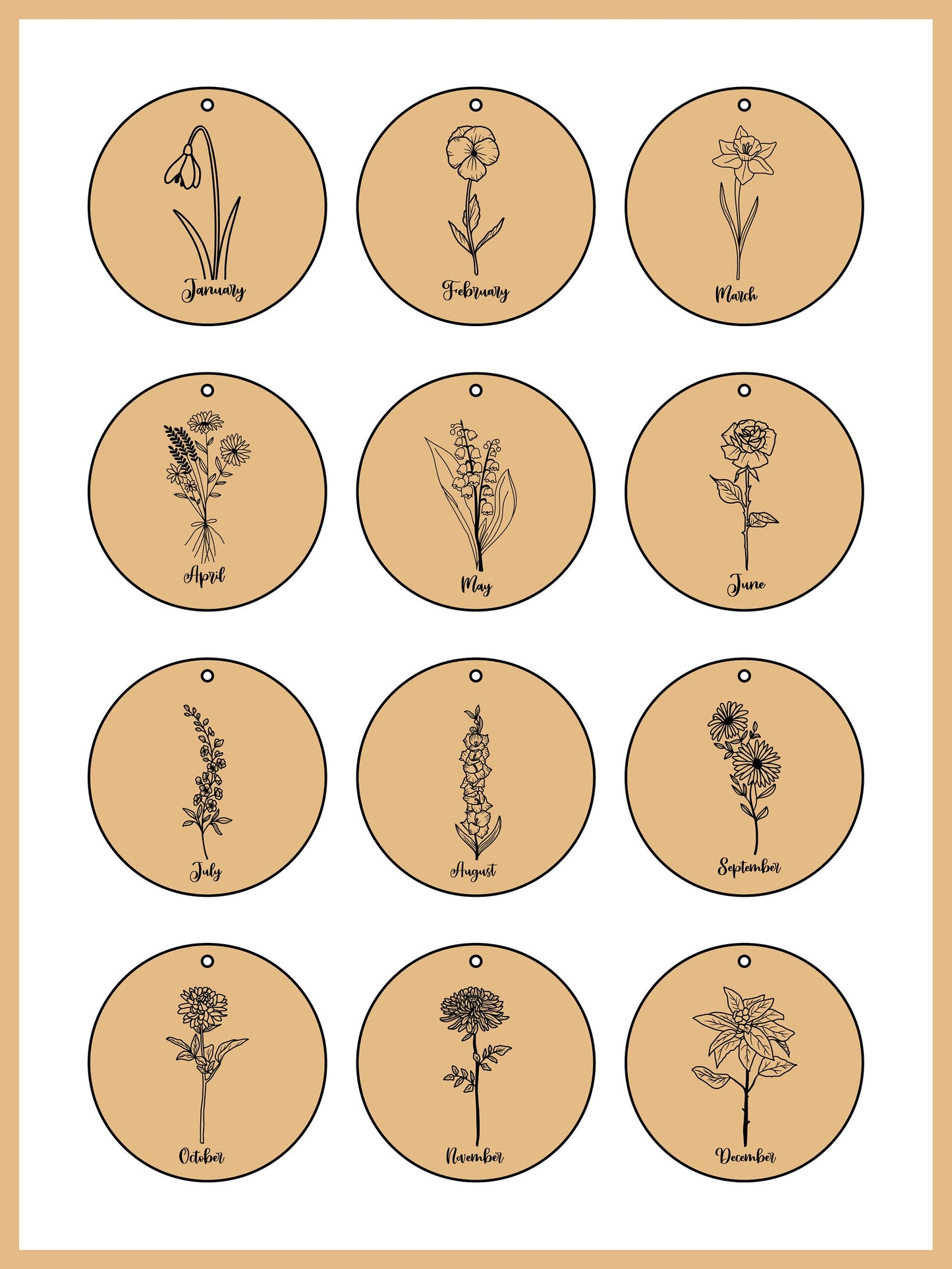 Birth Flower Necklace for Mom, Combined Birth Flower Necklace, Mothers Day Necklace Gift, Personalized Birth Flower Bouquet Necklace