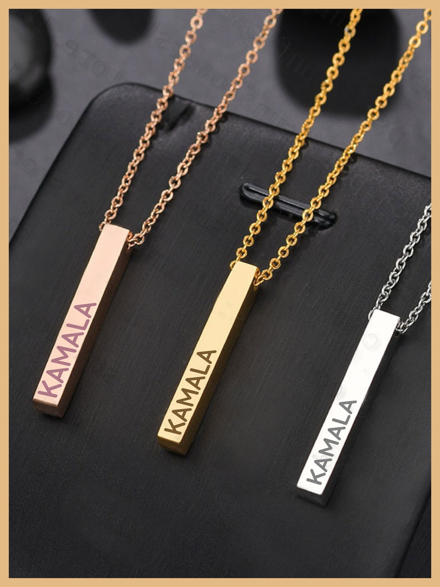 Kamala Harris Vertical Bar Necklace, Kamala Pendant, Mother's Day Gift, Feminist Necklace, Comma la Jewelry, Kamala Jewelry