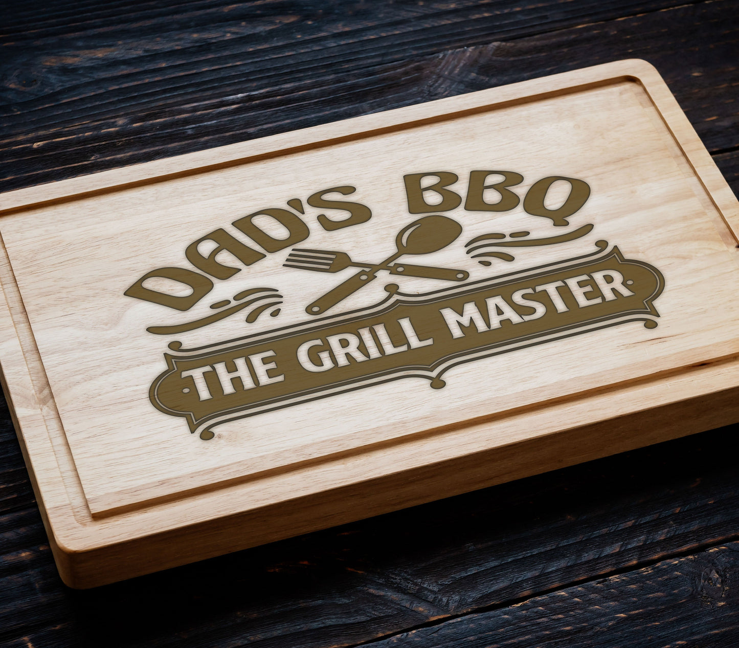 Dad's BBQ Cutting Board, Fathers Day Gift, BBQ Gift for Men's Birthday, Charcuterie Board Cutting Board, BBQ Board, Grill Gift for Dad