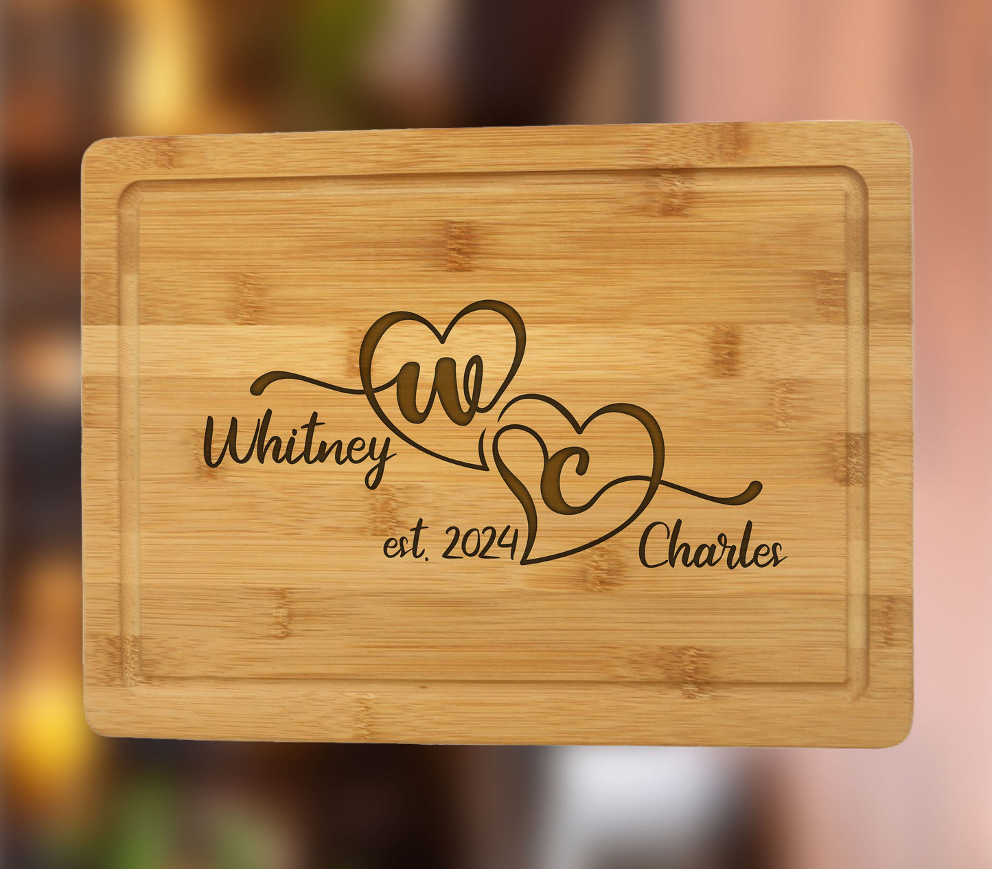 Personalized Cutting Board, Bamboo Cutting Board, Custom Wedding Gift for Couple, Anniversary Gift for Couples, Custom Wedding Cutting Board