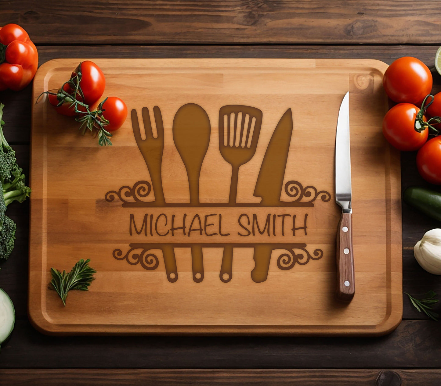 Kitchen Gift for Dad, Personalized Cutting Board Mother's Father's Day Gift, Custom Cutting Board, Engraved Cutting Board Gift for Baker