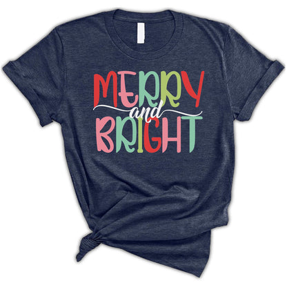 Merry and Bright Shirt, Christmas T-shirt, Family Christmas Shirt, Christmas Shirts for Women, Merry Christmas Shirt, Merry Christmas Crewneck, Cute Winter Tees, Unique Holiday Gift