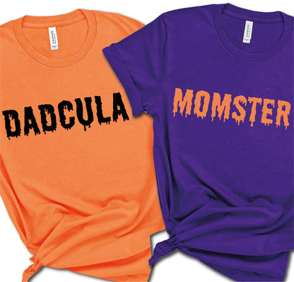 Halloween Family Tees, Momster Shirt, Dadcula Top, Seasonal Apparel, Dadcula Halloween T-Shirt, Momster Tee, Fun Family Costume Ideas, Spooky Momster Tee, Dadcula Halloween Top, Family Party Wear
