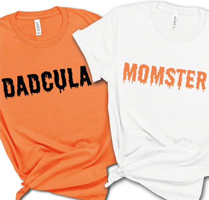 Halloween Family Tees, Momster Shirt, Dadcula Top, Seasonal Apparel, Dadcula Halloween T-Shirt, Momster Tee, Fun Family Costume Ideas, Spooky Momster Tee, Dadcula Halloween Top, Family Party Wear