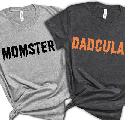 Halloween Family Tees, Momster Shirt, Dadcula Top, Seasonal Apparel, Dadcula Halloween T-Shirt, Momster Tee, Fun Family Costume Ideas, Spooky Momster Tee, Dadcula Halloween Top, Family Party Wear