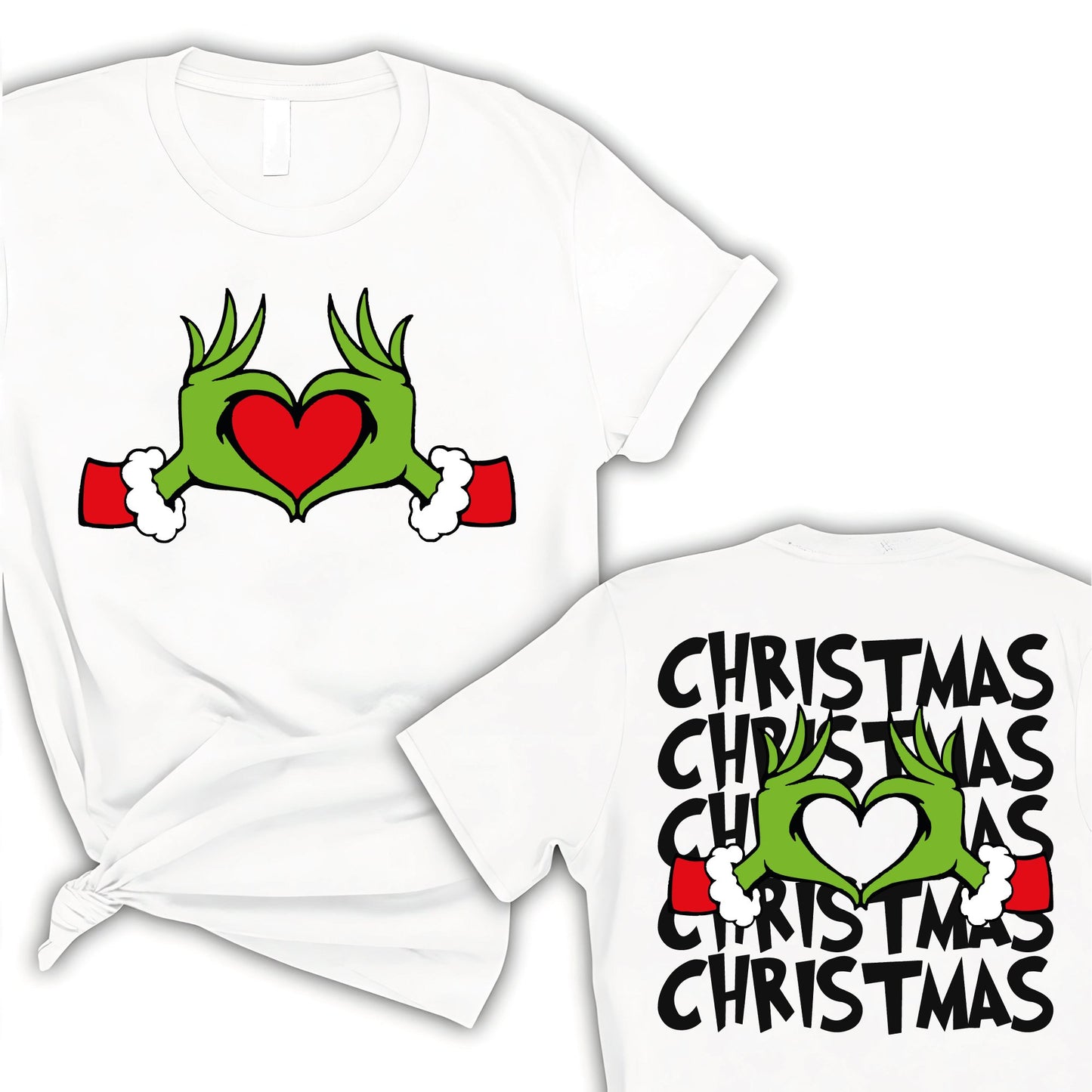 Christmas Heart Hand Shirt, Christmas Shirt, Xmas Green Monster Shirt, Christmas T-shirt, Gift For Christmas, Merry Xmas Tee, Santa Tee,  Xmas Family Matching Tee