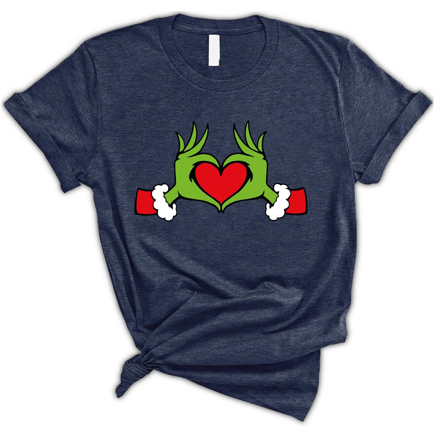 Christmas Heart Hand Shirt, Christmas Shirt, Xmas Green Monster Shirt, Christmas T-shirt, Gift For Christmas, Merry Xmas Tee, Santa Tee,  Xmas Family Matching Tee