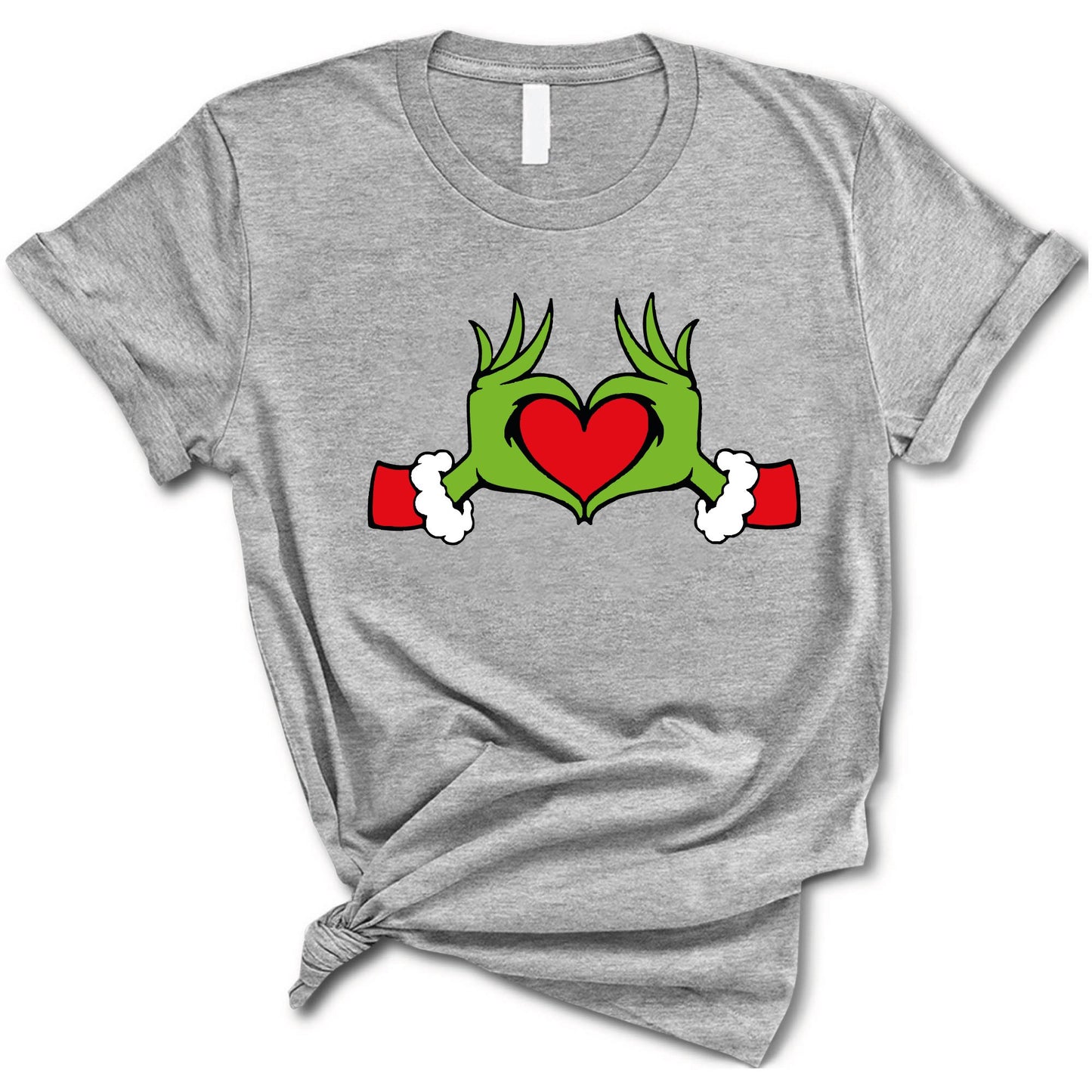 Christmas Heart Hand Shirt, Christmas Shirt, Xmas Green Monster Shirt, Christmas T-shirt, Gift For Christmas, Merry Xmas Tee, Santa Tee,  Xmas Family Matching Tee