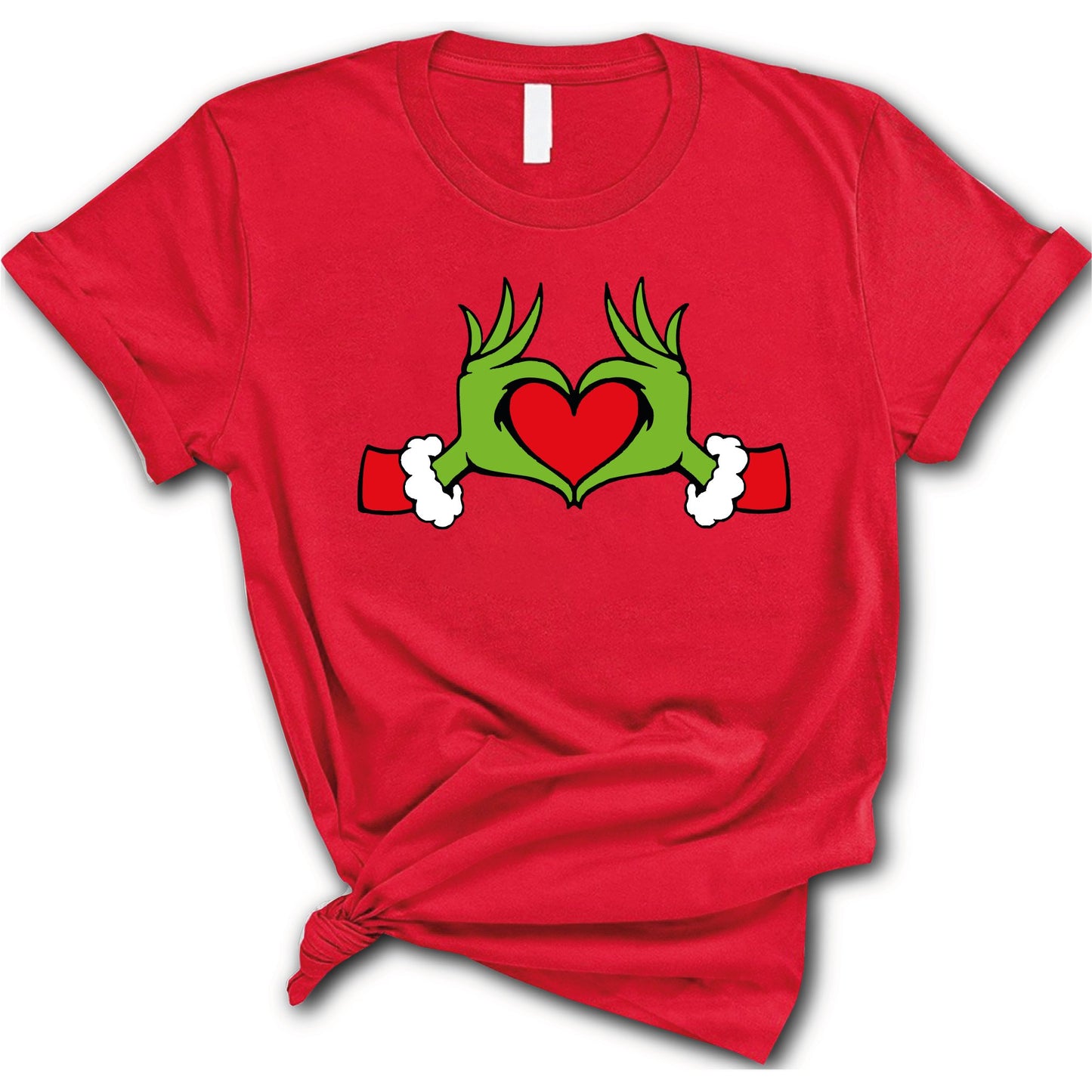 Christmas Heart Hand Shirt, Christmas Shirt, Xmas Green Monster Shirt, Christmas T-shirt, Gift For Christmas, Merry Xmas Tee, Santa Tee,  Xmas Family Matching Tee