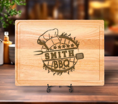 BBQ Cutting Board, Fathers Day Gift, Personalized Gifts, BBQ Gift for Men's Birthday, Charcuterie Board Cutting Board, Custom BBQ Board
