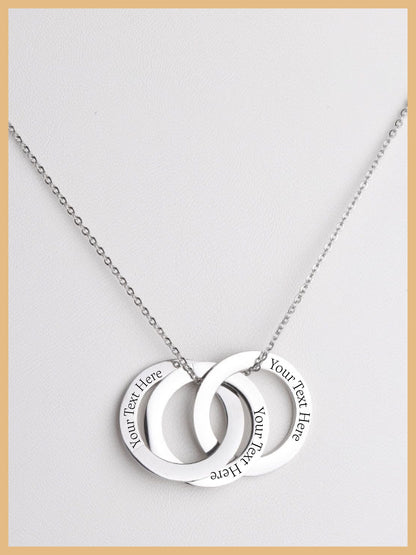 Family Necklace, Personalized Gift, Linked Circle Necklace, Custom Children Name Rings, Eternity Necklace, Mother Gift