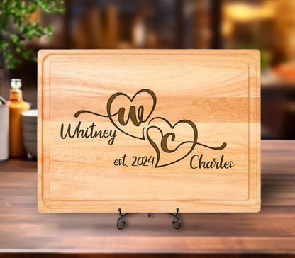 Personalized Cutting Board, Bamboo Cutting Board, Custom Wedding Gift for Couple, Anniversary Gift for Couples, Custom Wedding Cutting Board