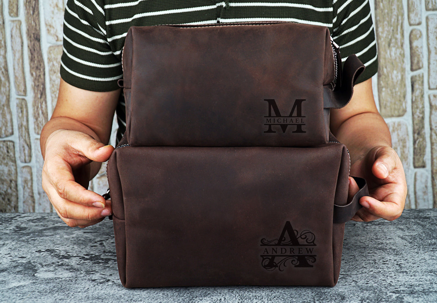 Leather Dopp Kit, Father's Day Gift, Leather Toiletry Bag, Groomsmen Gifts, Anniversary Gift for Him, Men Travel Kit, Personalized Dopp Kits