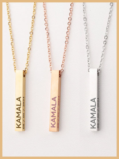Kamala Harris Vertical Bar Necklace, Kamala Pendant, Mother's Day Gift, Feminist Necklace, Comma la Jewelry, Kamala Jewelry