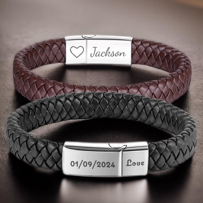 Customized Veteran Day Army Engraved Leather Bracelet, I am a Veteran Bracelet Birthday, Memorial Day Bracelet, Patriot Gift, Fourth of July