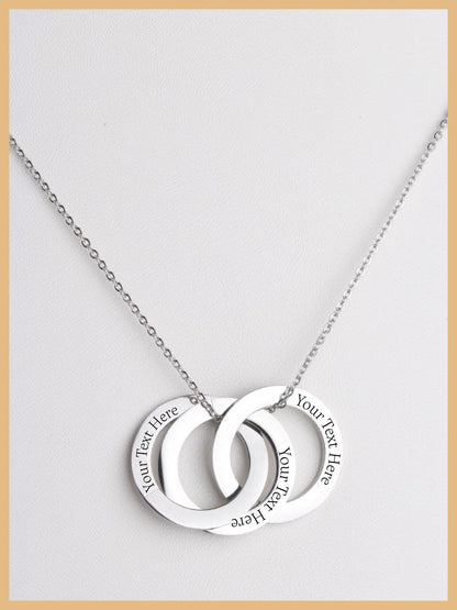 Multiple Linked Silver Ring Necklace, Custom Circle Necklace, Mothers Day Necklace, Personalized Necklace, Personalized Gift for Mom