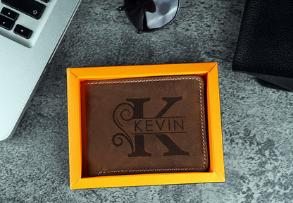 Custom Engraved Mens Slim Wallet, Christmas Gift Wallets, Engraved Genuine Leather Wallets, Personalized Wallet, Father's Day Wallet