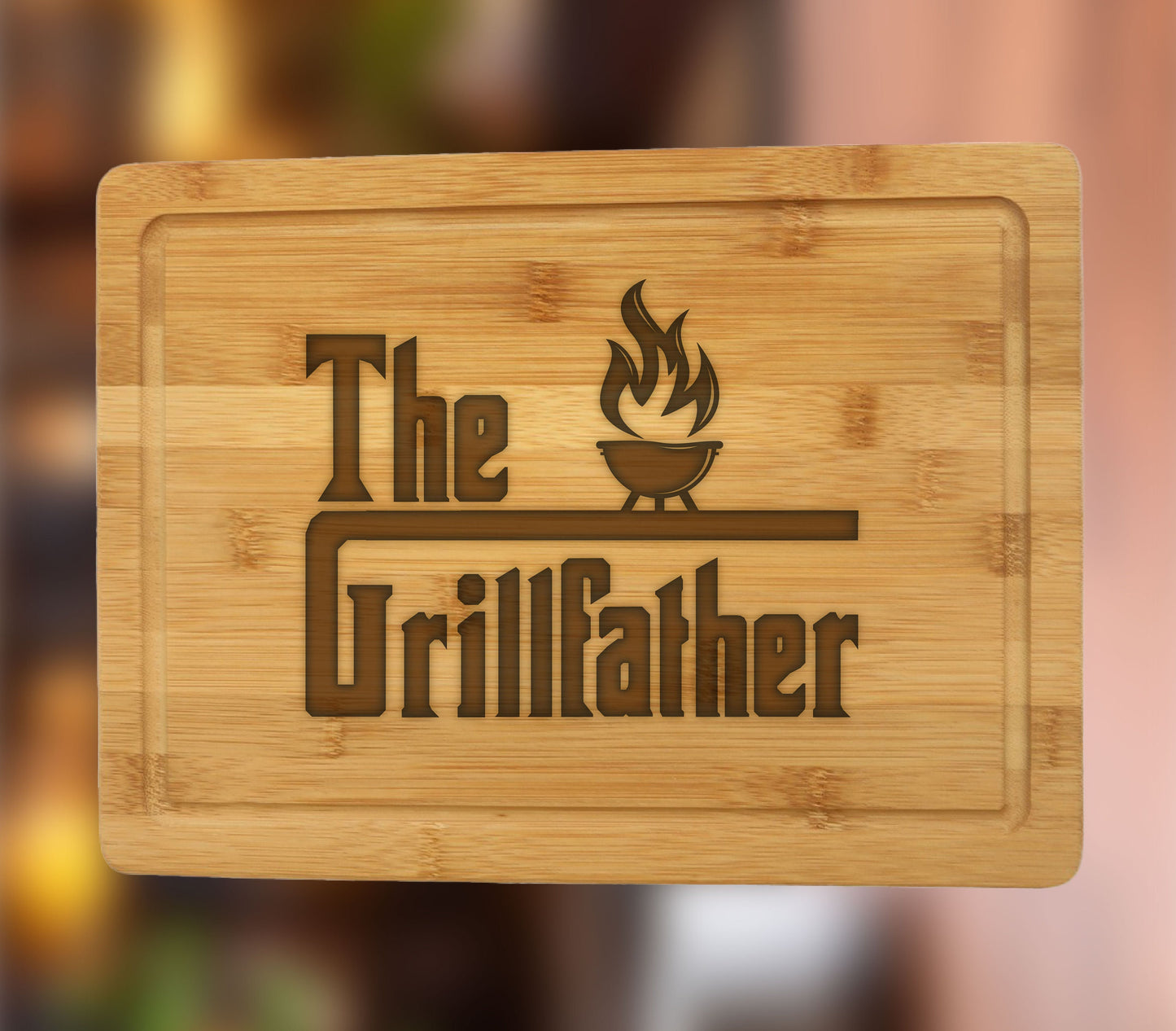 The Grillfather BBQ Bamboo Board for Men, Custom Dad Birthday Gift, Father Gift For Daughter, Custom Dad Birthday Gift, The Godfather Grill