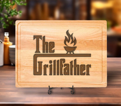 The Grillfather BBQ Bamboo Board for Men, Custom Dad Birthday Gift, Father Gift For Daughter, Custom Dad Birthday Gift, The Godfather Grill