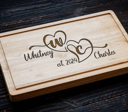 Personalized Couple Cutting Board, Mother's Day Cutting Board, Bamboo Cutting Board, Custom Wedding Gift for Couple, Happy Mothers Day