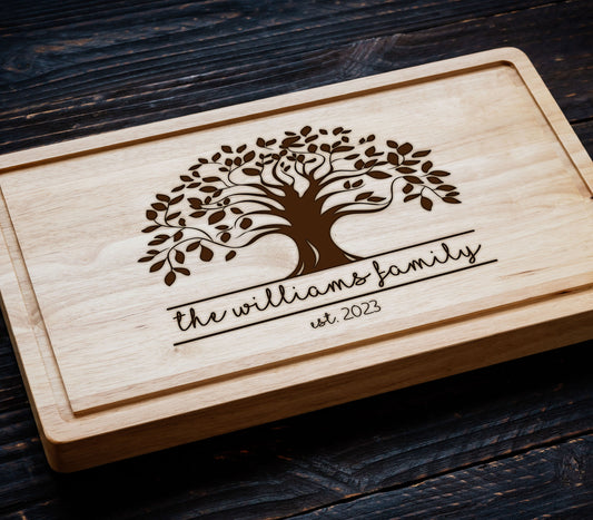 Custom Family Bamboo Cutting Board, Christmas Gift, Personalized Bamboo Cutting Board, Wedding Gift Cutting Board, Cutting Board Gifts
