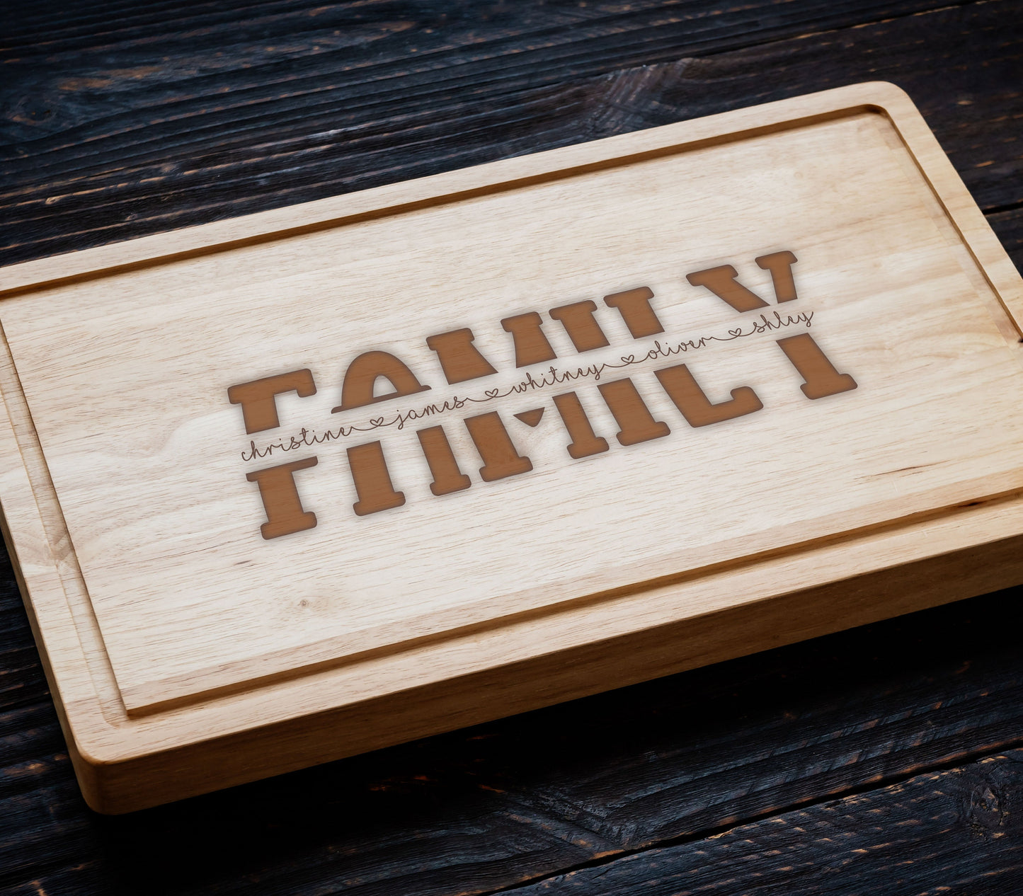 Personalized Bamboo Board Cutting Board, Family and housewarming gift, Family Gift, Family Name's Cutting Board, Custom Charcuterie Board