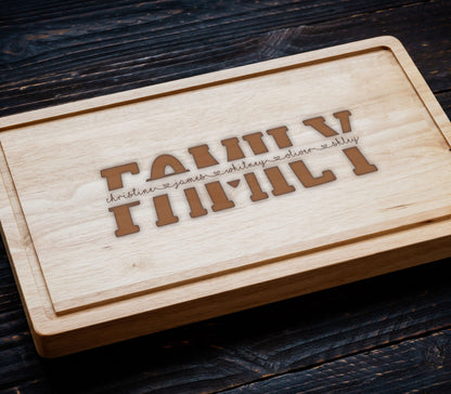 Personalized Bamboo Board Cutting Board, Family and housewarming gift, Family Gift, Family Name's Cutting Board, Custom Charcuterie Board