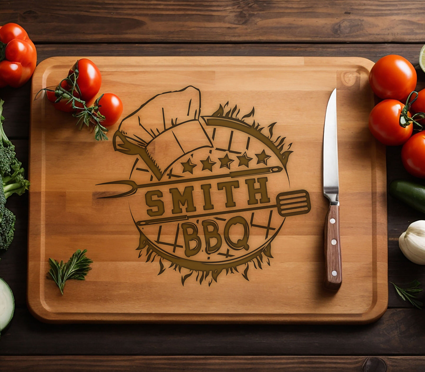 BBQ Cutting Board, Fathers Day Gift, Personalized Gifts, BBQ Gift for Men's Birthday, Charcuterie Board Cutting Board, Custom BBQ Board