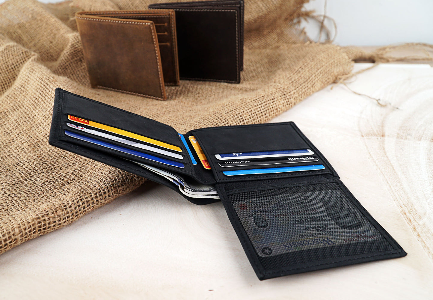 Lion Drawing Leather Wallet, Fathers Day Gift, Bifold Wallets for Men, Engraved Genuine Leather, Animal Art Wallet, Anniversary Gift For Him