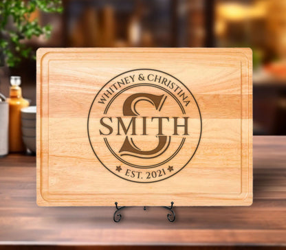 Personalized Gift Men's Cutting Board for Christmas, Fathers Day Board, Personalized Bamboo Cutting Board, Couple Name Cutting Board