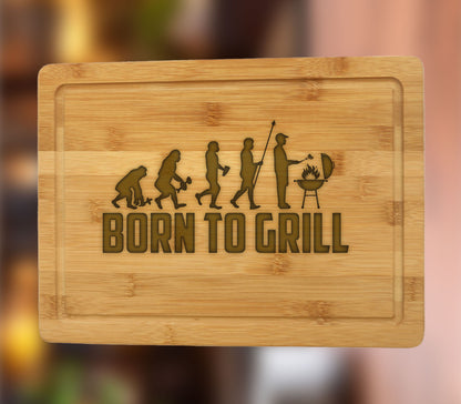 Born to Grill Cutting Board, Gifts for Husband, Griller Gifts, BBQ Gift for Men's Birthday, Charcuterie Board Cutting Board, Serving Board