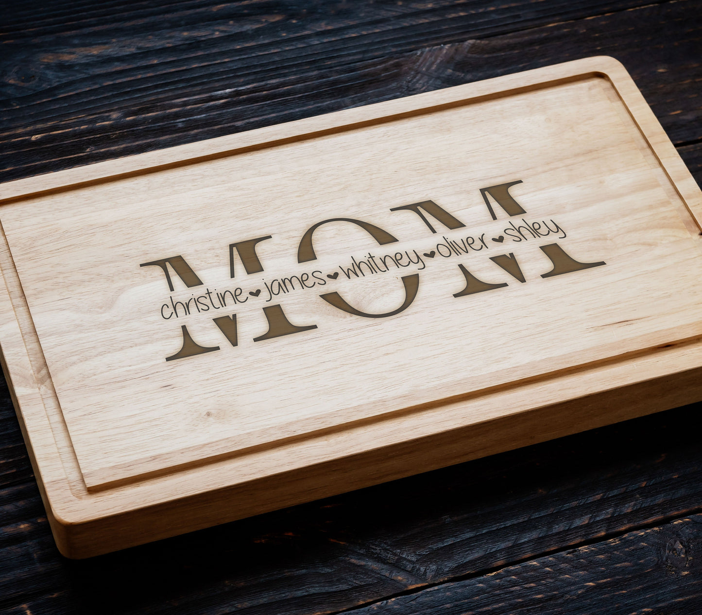 Mother's Day Gift Personalized Board, Family and Housewarming Gift, Mom Cutting Board, Family Name's Cutting Board, Mom Birthday Gift