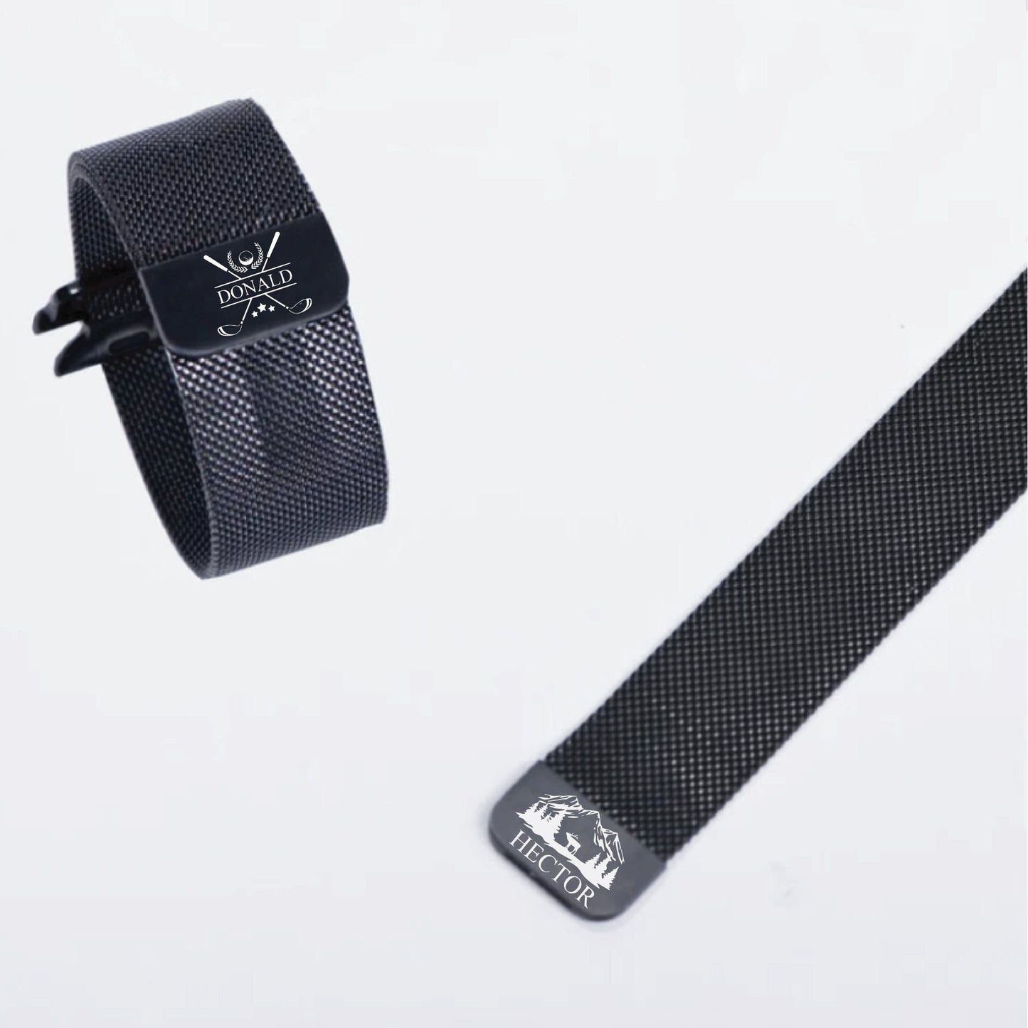 Customized Text Picture Logo Christmas Gift Stainless Steel Text Image Emoji Engraved Watch Band Compatible With Apple Watch Series 1-10