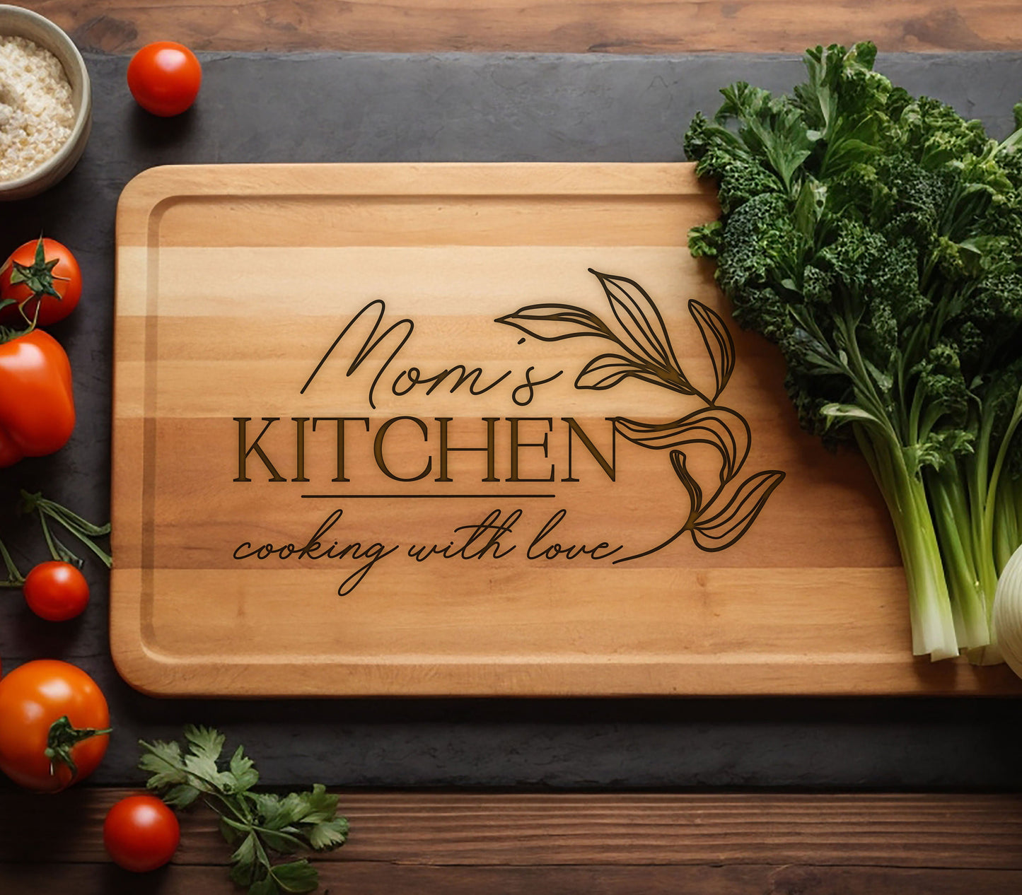 Cutting Board for Mom Grandma, Mama's Kitchen Bamboo Cutting Board, Mothers Day Board, Custom Cutting Board, Personalized Gifts for Mom