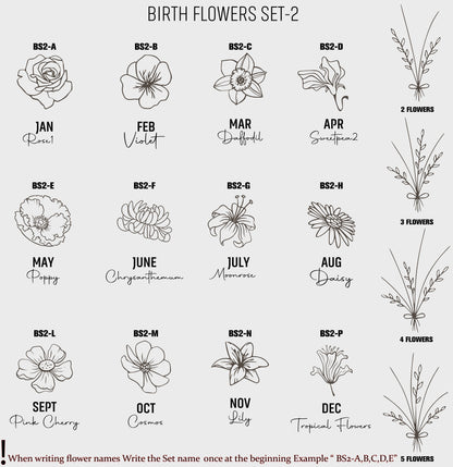 Birthflower Necklace, Christmas Gifts, Flower Necklace, Layer Link Chain,Paperclip Necklace, Personalized Name Necklace,Script Name Necklace