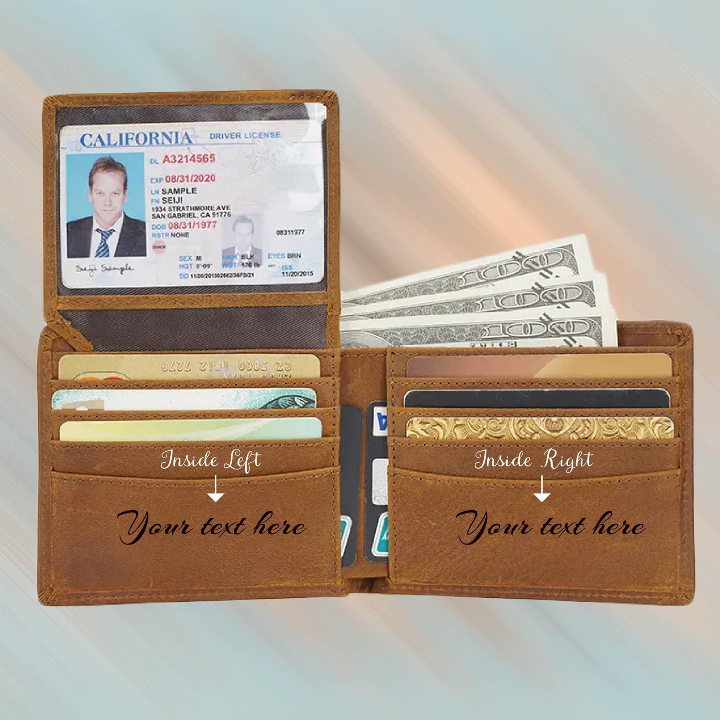 Personalized Name Christmas Deer Wallet, Christmas Gifts Wallet, Customized Name Wallet, Father's Day Gift, Name Wallet, New Year Gifts