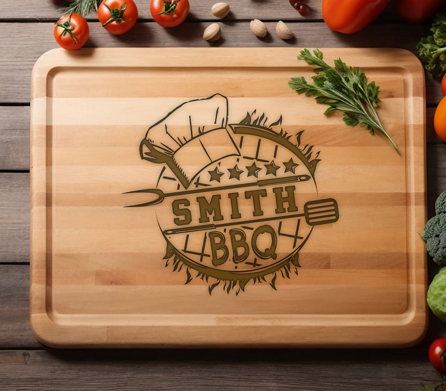 BBQ Cutting Board, Fathers Day Gift, Personalized Gifts, BBQ Gift for Men's Birthday, Charcuterie Board Cutting Board, Custom BBQ Board