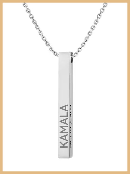 Kamala Harris Vertical Bar Necklace, Kamala Pendant, Mother's Day Gift, Feminist Necklace, Comma la Jewelry, Kamala Jewelry