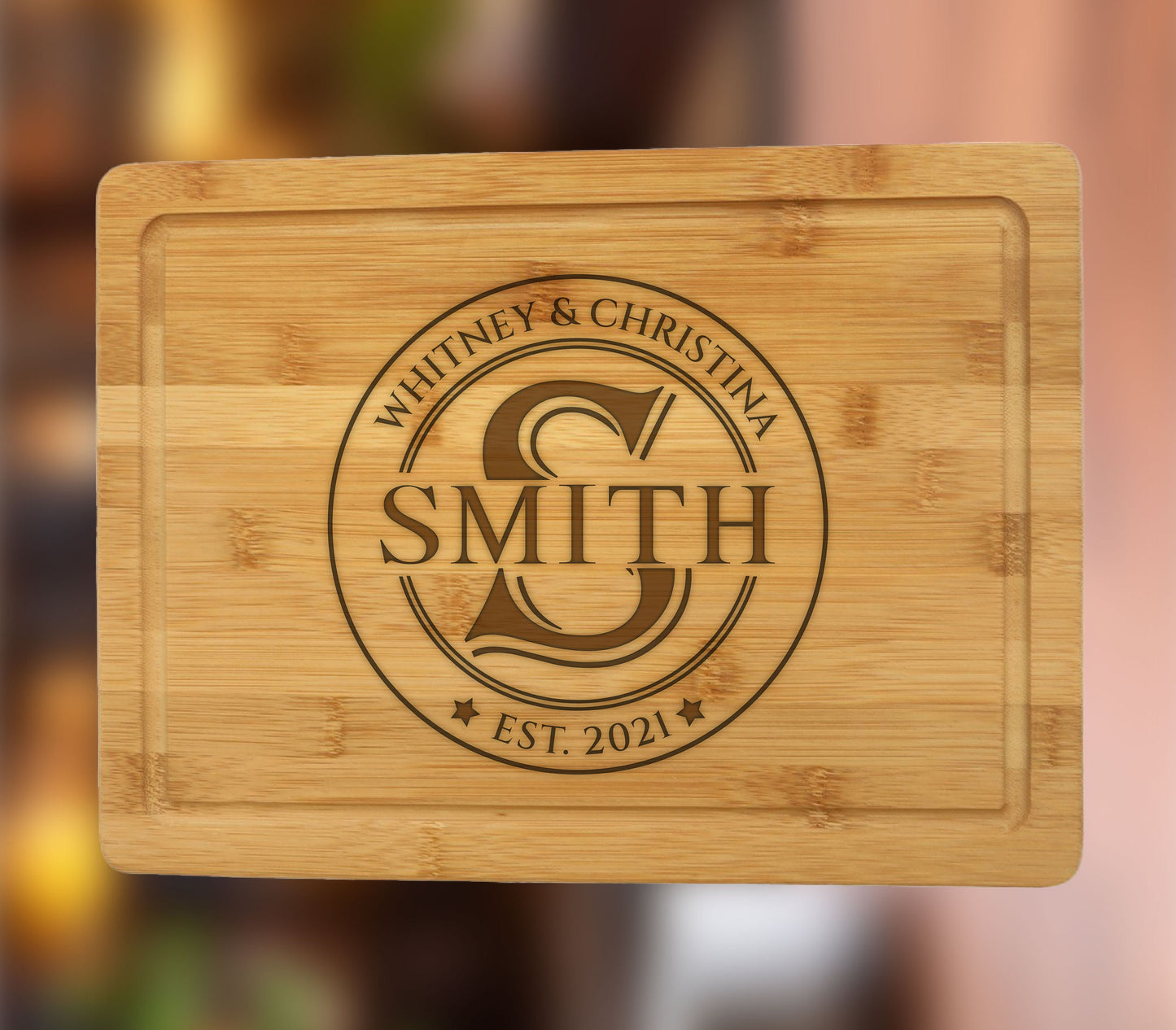 Personalized Gift Men's Cutting Board for Christmas, Fathers Day Board, Personalized Bamboo Cutting Board, Couple Name Cutting Board